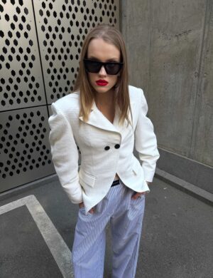 White jacquard blazer (Pre-order)