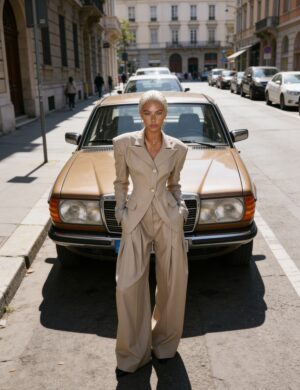 Camel sculpted suit
