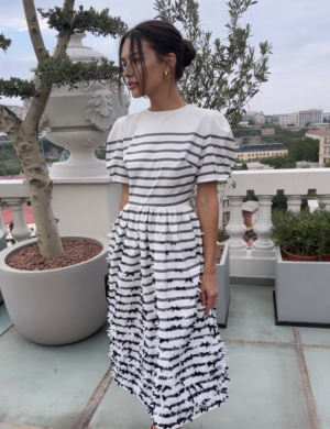Bow jacquard dress